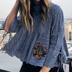 Pinstripe Tiger Blouse